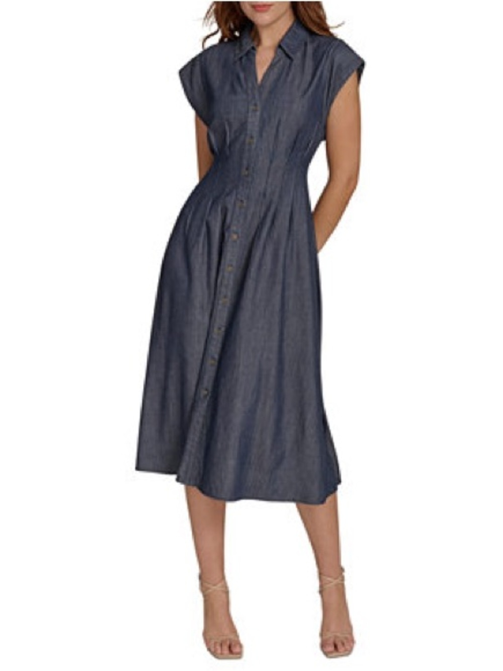TOMMY HILFIGER | NWT denim midi cap sleeve dress | size 6